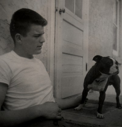 Author John J. Hohn, circa 1955, with his dog Toby