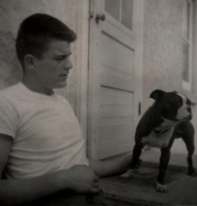 Writer John J. Hohn with boyhood pet Toby.